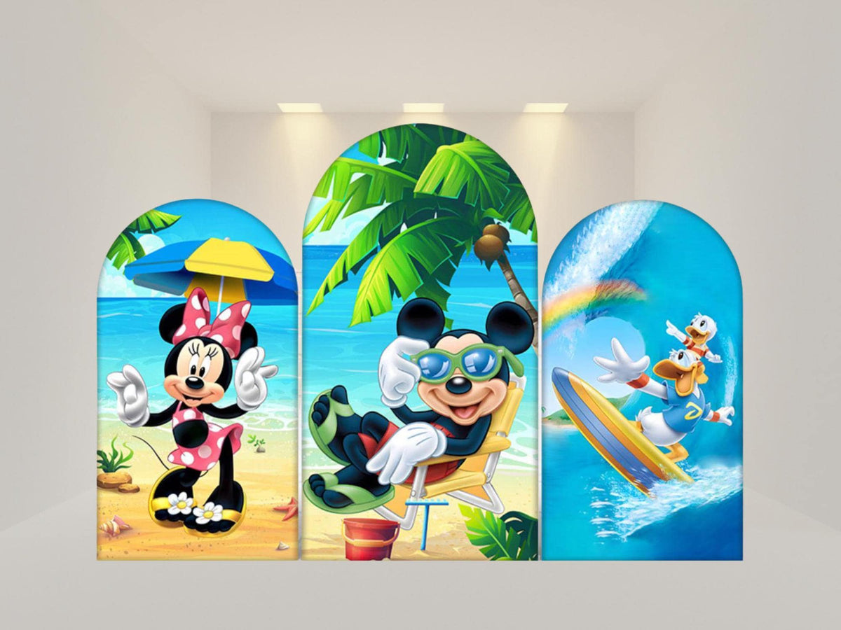 Mickey Mouse pool Arch Backdrop Cover | Polyester Event Backdrop| Ship from USA|Stretch Fabric Backdrop