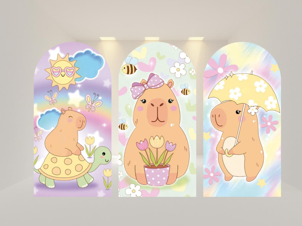 Capybara Arch Backdrop Cover | Fabric Backdrop| Ship from USA|Stretch Fabric Backdrop
