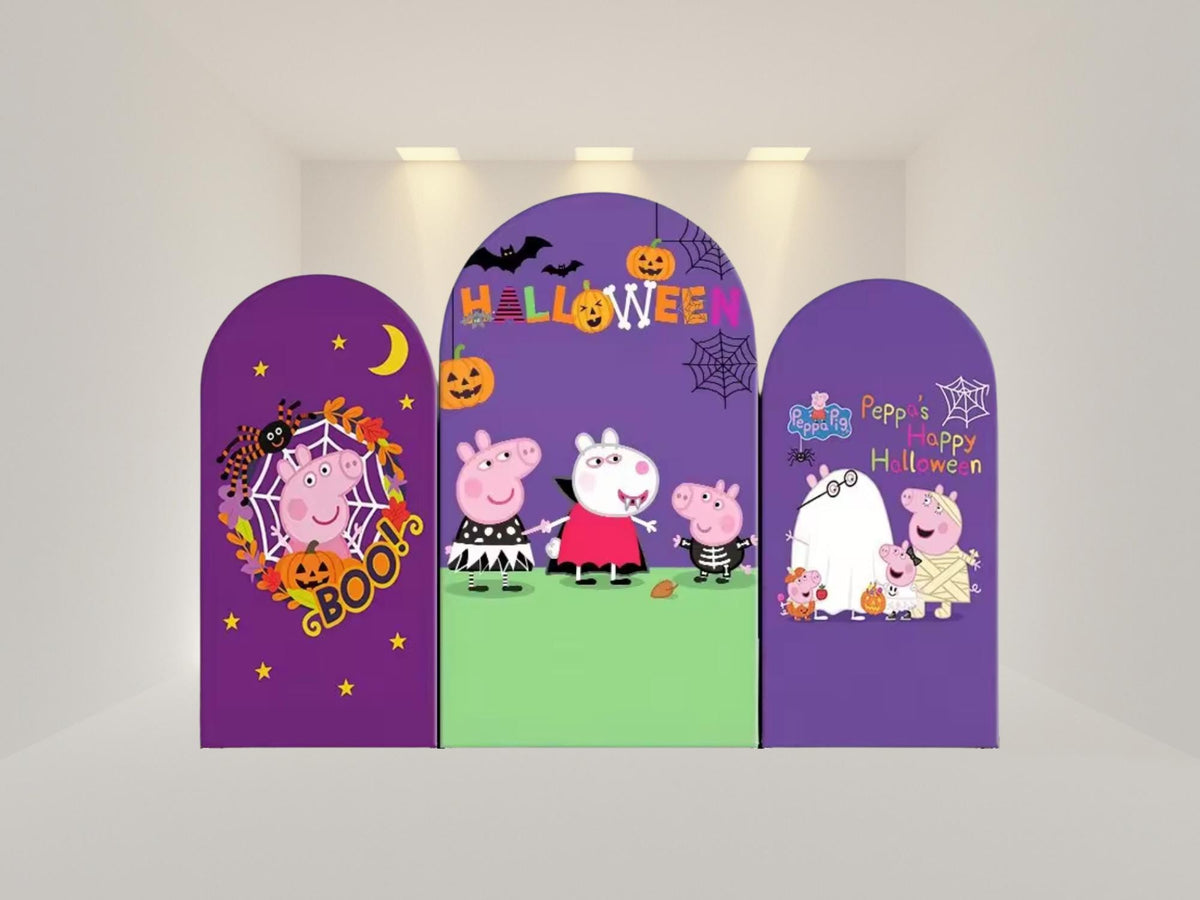 Pig Halloween Arch Backdrop Cover | Fabric Backdrop| Ship from USA|Stretch Fabric Backdrop