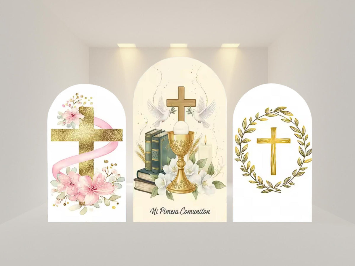 First communion Arch Backdrop Cover | Fabric Backdrop| Ship from USA|Stretch Fabric Backdrop