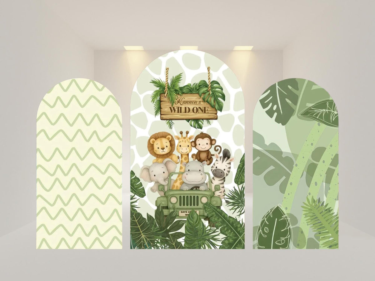 Jungle Safari Arch Backdrop Cover | Fabric Backdrop| Ship from USA|Stretch Fabric Backdrop