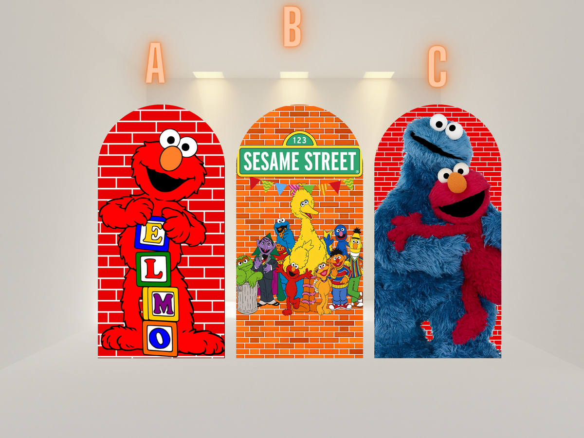 Sesame Street Arch Backdrop Cover |Ship from USA|Stretch Fabric Backdrop