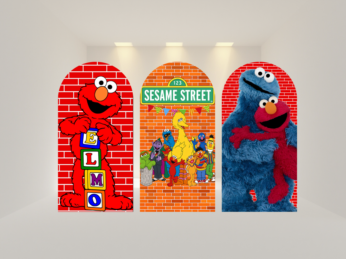 Sesame Street Arch Backdrop Cover |Ship from USA|Stretch Fabric Backdrop