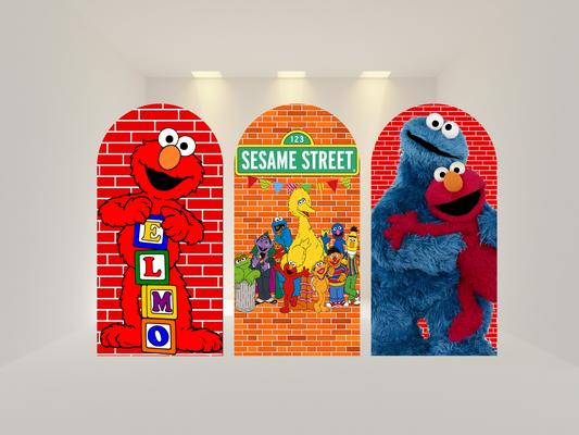 Sesame Street Arch Backdrop Cover |Ship from USA|Stretch Fabric Backdrop