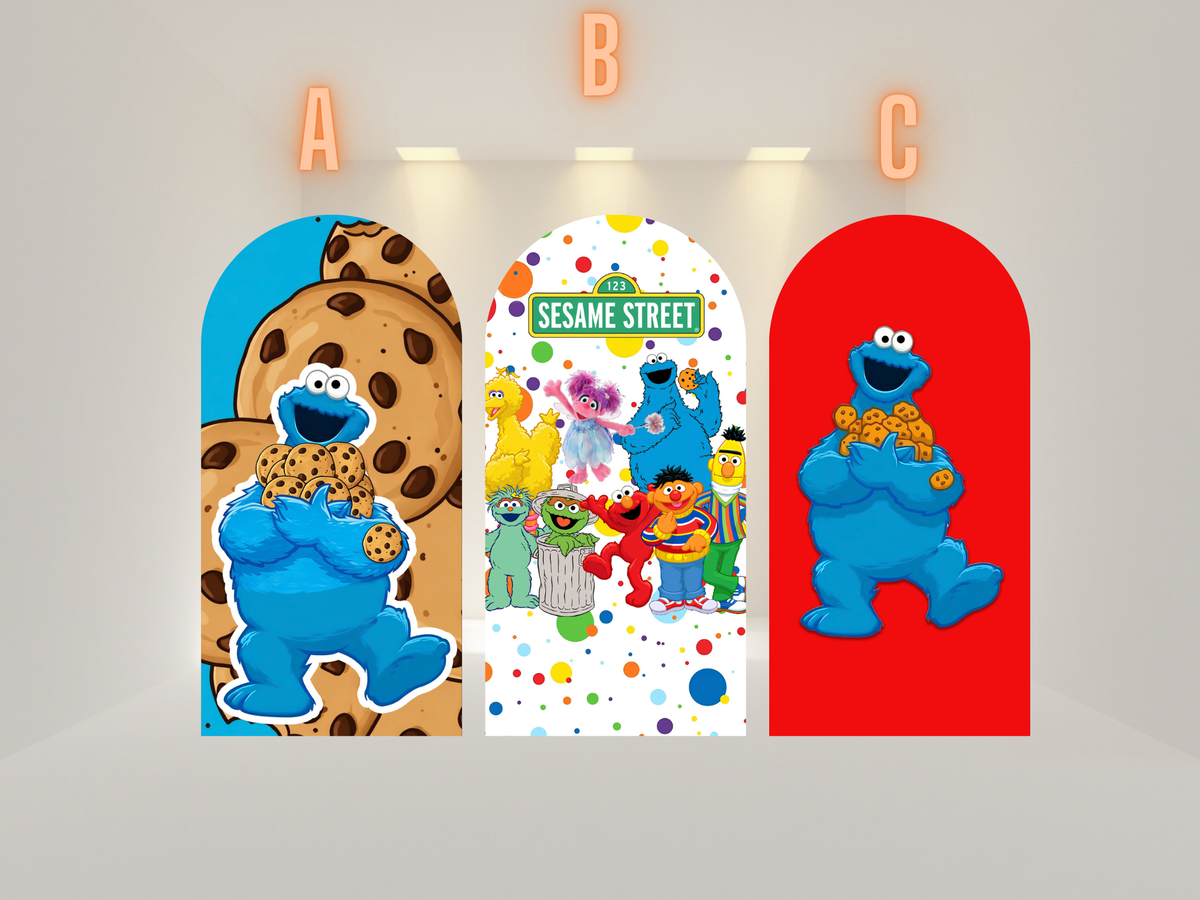 Sesame Street Arch Backdrop Cover |Ship from USA|Stretch Fabric Backdrop