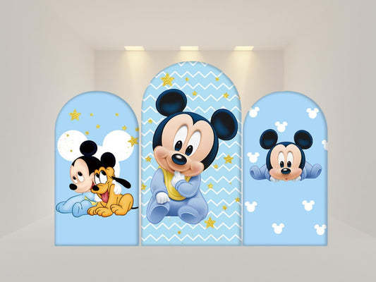 Baby Mouse Arch Backdrop Cover | Polyester Event Backdrop| Ship from USA|Stretch Fabric Backdrop