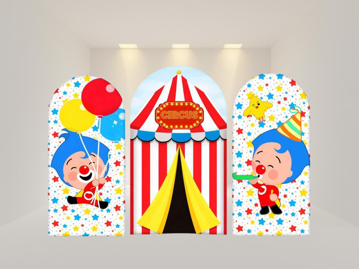 Plim clown Arch Backdrop Cover | Fabric Backdrop| Ship from USA|Stretch Fabric Backdrop