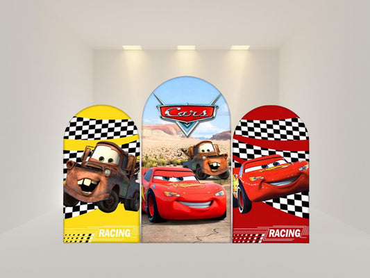 Cars Arch Backdrop Cover | Fabric Backdrop| Ship from USA|Stretch Fabric Backdrop
