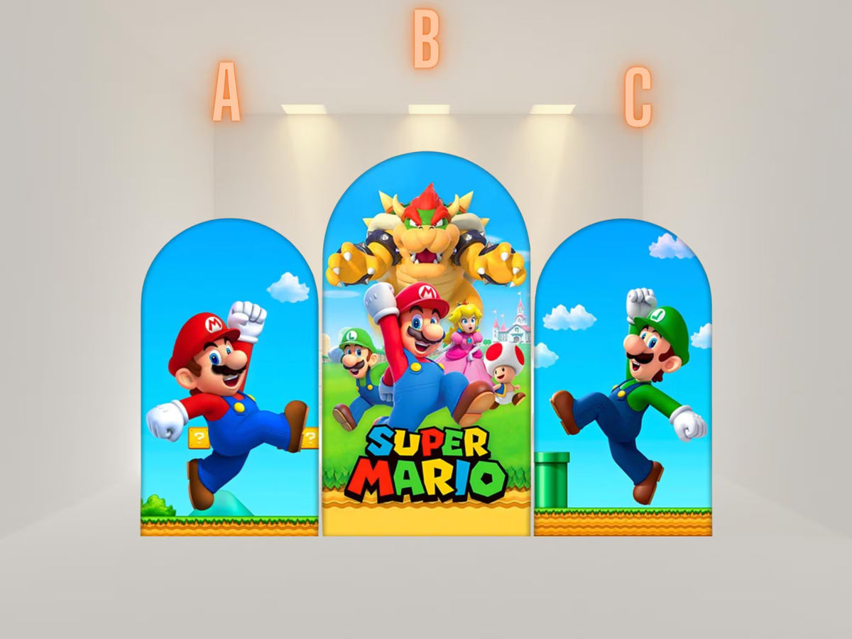Super Mario Arch Backdrop Cover | Fabric Backdrop| Ship from USA|Stretch Fabric Backdrop