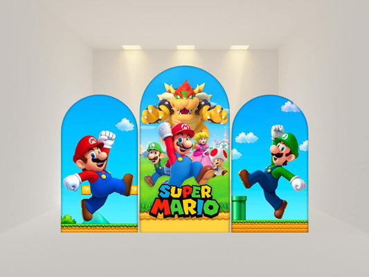 Super Mario Arch Backdrop Cover | Fabric Backdrop| Ship from USA|Stretch Fabric Backdrop
