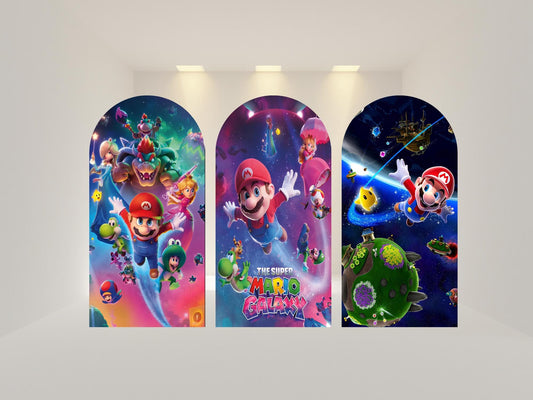Super Brothers Galaxy Arch Backdrop Cover | Fabric Backdrop| Ship from USA|Stretch Fabric Backdrop
