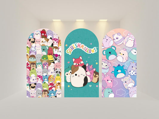 Squishmallow Arch Backdrop Cover | Fabric Backdrop| Ship from USA|Stretch Fabric Backdrop