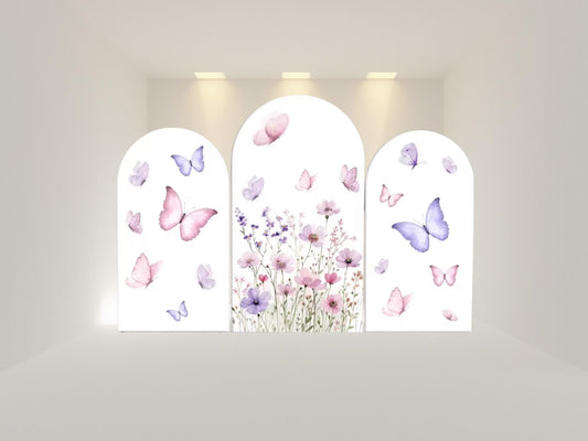 Butterflies Arch Backdrop Cover | Fabric Backdrop| Ship from USA|Stretch Fabric Backdrop