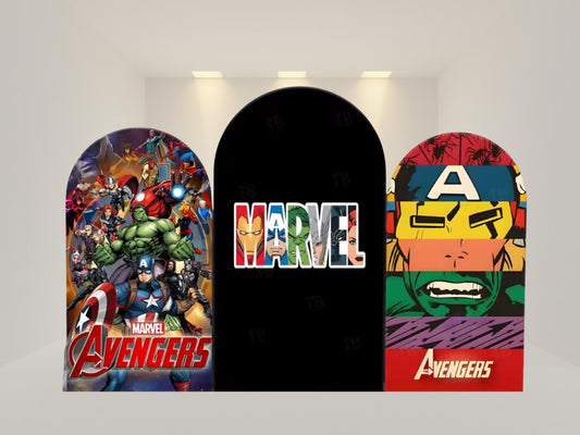 SuperHeroes Arch Backdrop Cover | Fabric Backdrop| Ship from USA|Stretch Fabric Backdrop