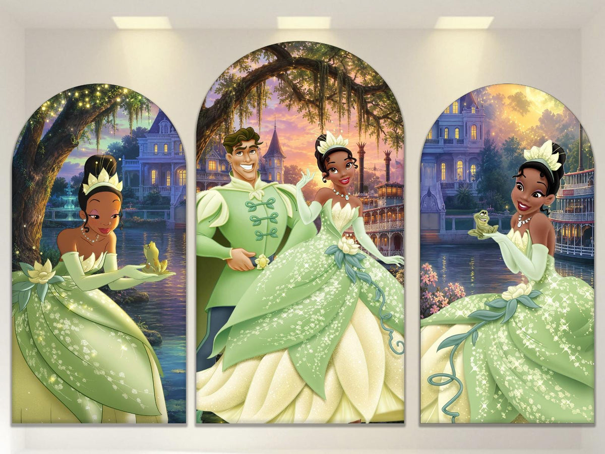 Princess and frog Arch Backdrop Cover | Fabric Backdrop| Ship from USA|Stretch Fabric Backdrop