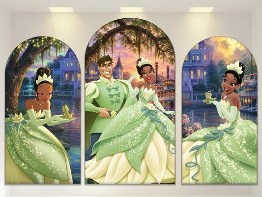 Princess and frog Arch Backdrop Cover | Fabric Backdrop| Ship from USA|Stretch Fabric Backdrop