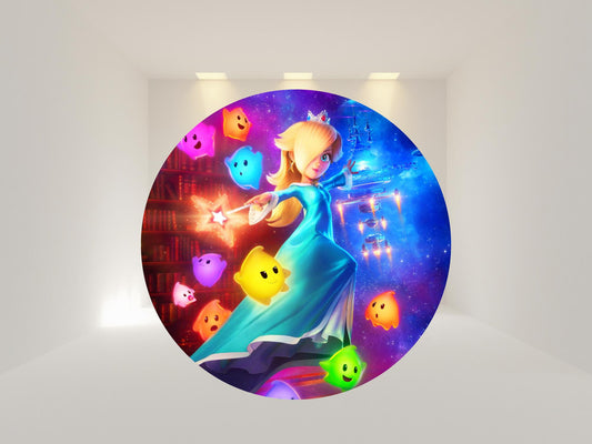 Princess Galaxy Round Backdrop Cover | Party Backdrop | Fabric Backdrop | Shipping from USA|Stretch Fabric Backdrop