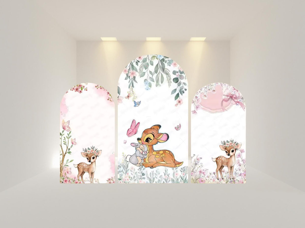 Deer Arch Backdrop Cover | Polyester Event Backdrop| Ship from USA|Stretch Fabric Backdrop