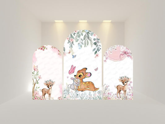 Deer Arch Backdrop Cover | Polyester Event Backdrop| Ship from USA|Stretch Fabric Backdrop