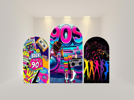 Back to 90s Arch Backdrop Cover | Fabric Backdrop| Ship from USA|Stretch Fabric Backdrop
