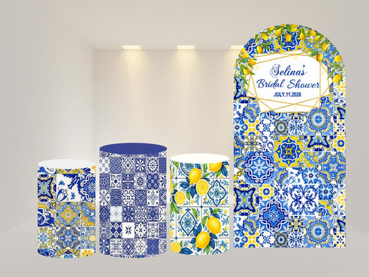 Bridal lemon Arch Backdrop Cover + Cylinder Covers | Fast Ship from USA|Stretch Fabric Backdrop