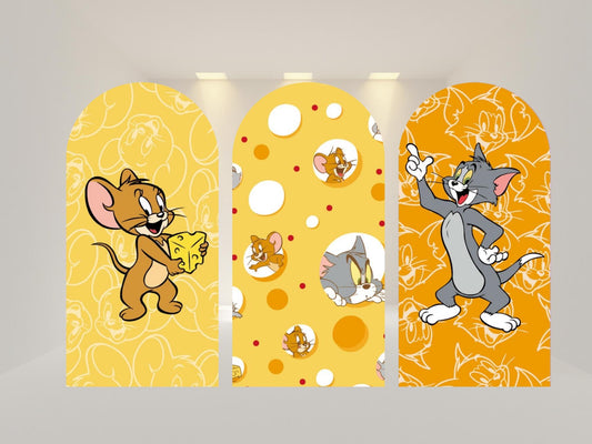 Cat and Mouse Arch Backdrop Cover | Fabric Backdrop| Ship from USA|Stretch Fabric Backdrop