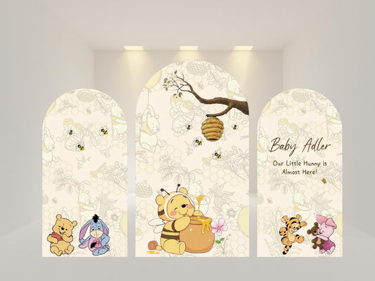 Winnie Bear Arch Backdrop Cover | Fabric Backdrop| Ship from USA|Stretch Fabric Backdrop