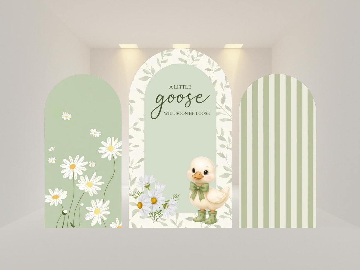 Baby Goose Arch Backdrop Cover | Polyester Event Backdrop| Ship from USA|Stretch Fabric Backdrop