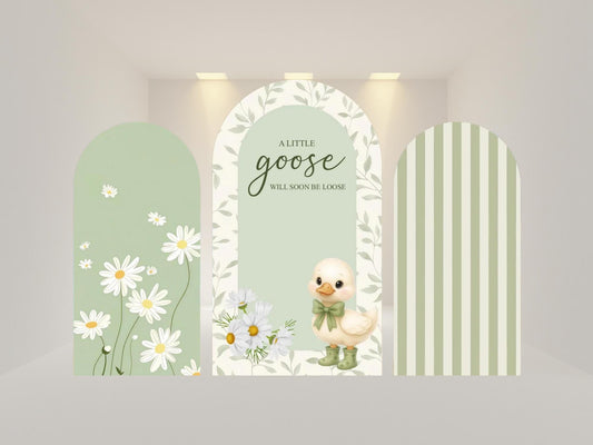 Baby Goose Arch Backdrop Cover | Polyester Event Backdrop| Ship from USA|Stretch Fabric Backdrop