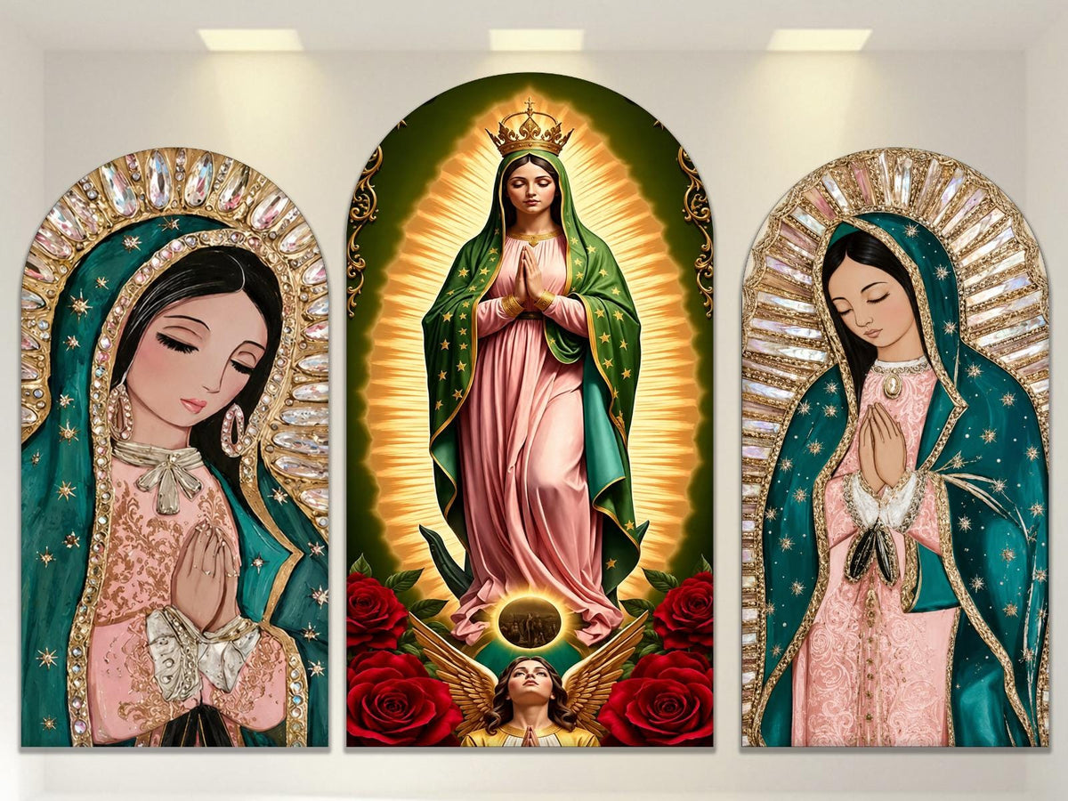 Our Lady of Guadalupe Arch Backdrop Cover | Fabric Backdrop| Ship from USA|Stretch Fabric Backdrop