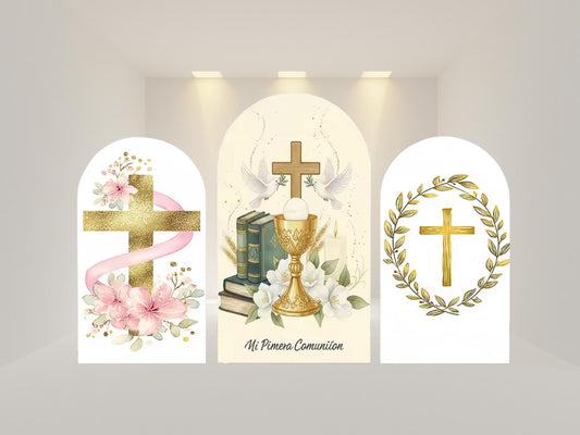 First communion Arch Backdrop Cover | Fabric Backdrop| Ship from USA|Stretch Fabric Backdrop