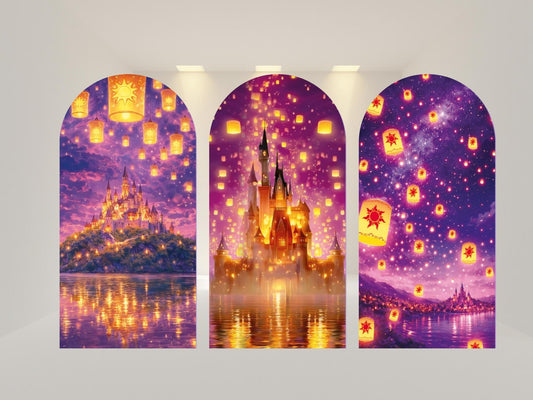 Princess lights Arch Backdrop Cover | Fabric Backdrop| Ship from USA|Stretch Fabric Backdrop