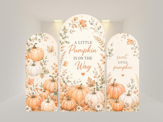 Baby pumpkin Arch Backdrop Cover | Polyester Event Backdrop| Ship from USA|Stretch Fabric Backdrop